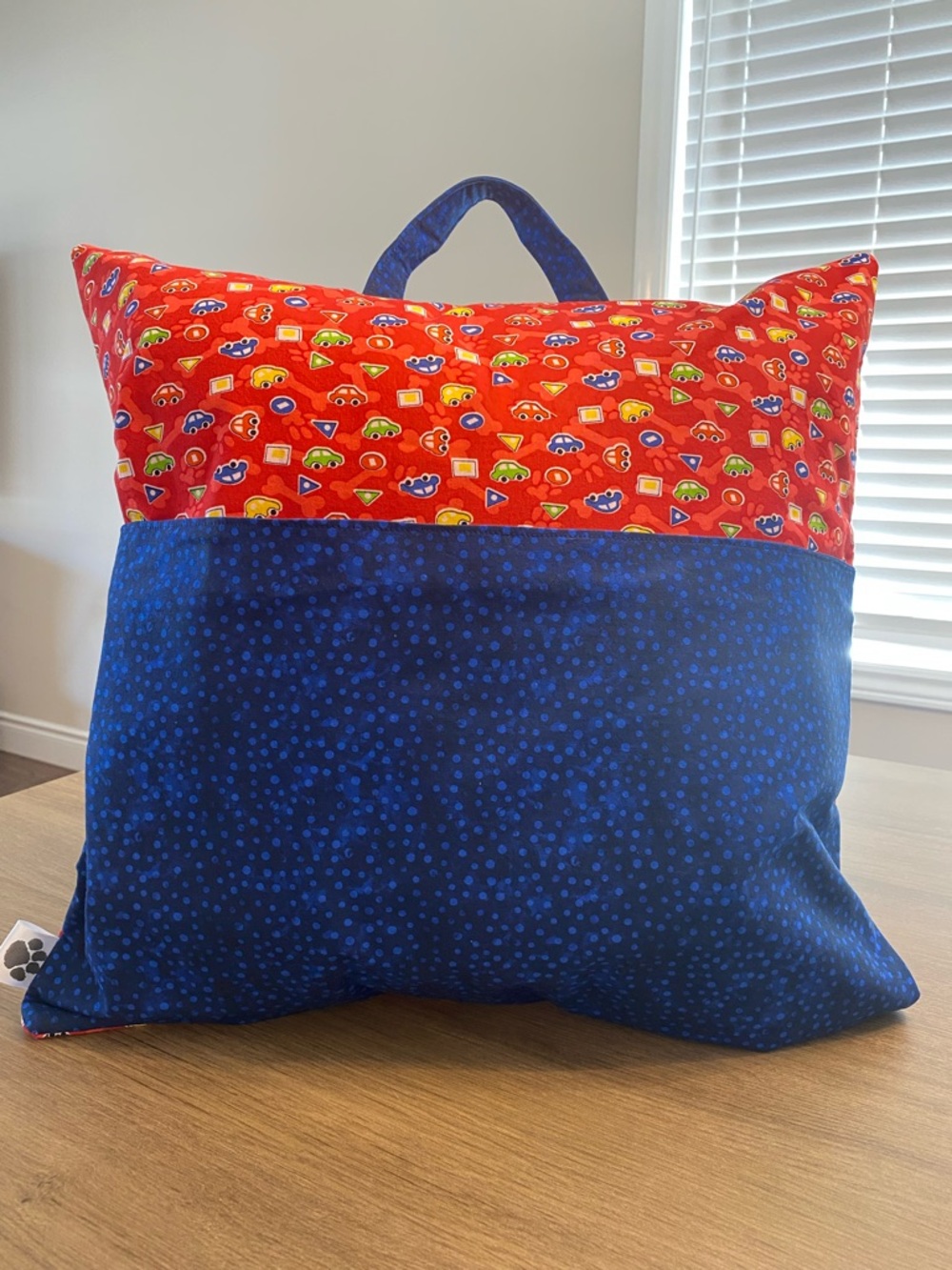 Handmade Kids Reading Pillow with Book Pocket